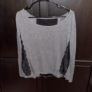 Charcoal medium American Eagle long sleeve with lace detail